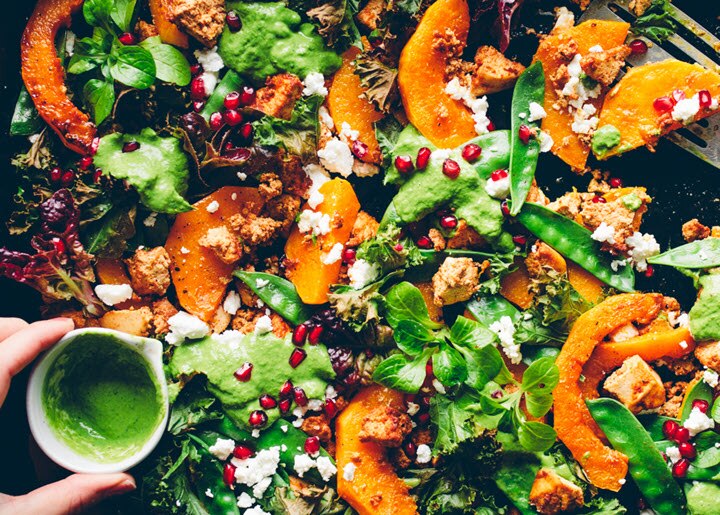 Roasted Pumpkin Tray with Green Harissa