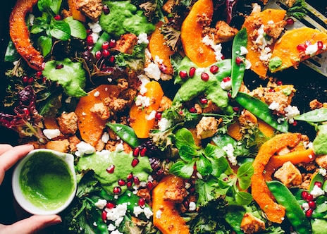 Roasted Pumpkin Tray with Green Harissa