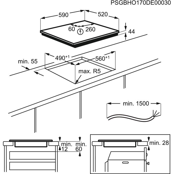 Induction hob EIV644 4 burners Electrolux Arabia