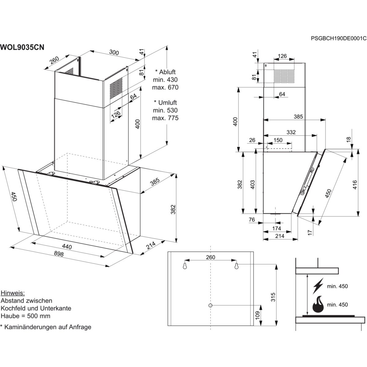 90cm chimney cooker hood ECS9252K Electrolux Arabia