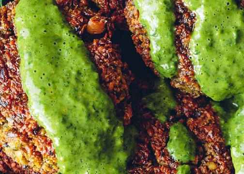 Holiday Pea Falafel with Spicy Green Harissa