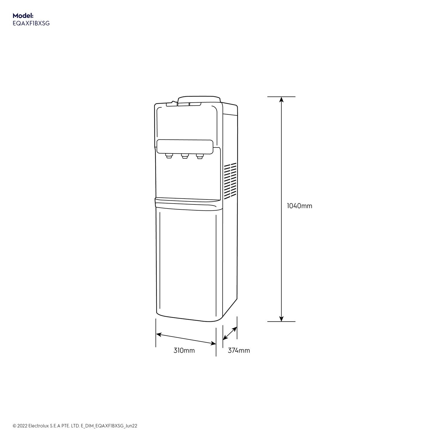 Bottom loading water dispenser EQAXF1BXSG Electrolux Arabia