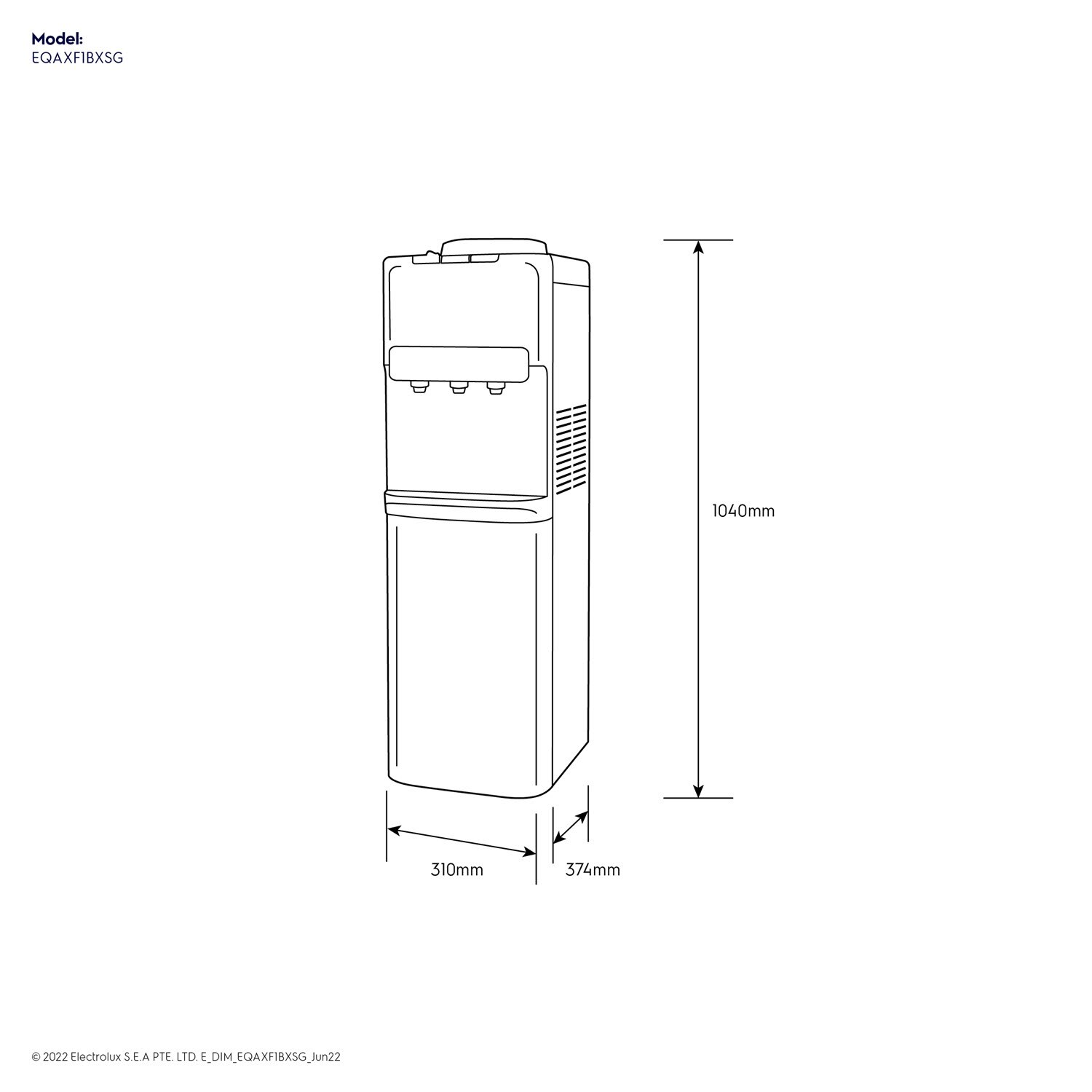 Bottom loading water dispenser EQAXF1BXSG Electrolux Arabia