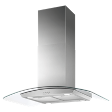 90cm glass canopy island cooker hood