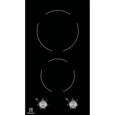 30cm built-in ceramic hob with 2 burners 2900W