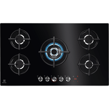 90cm built-in gas on glass hob with 5 burners