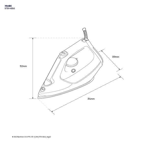 2300W Refine 700 steam iron - E7SI1-82LG | Electrolux Arabia