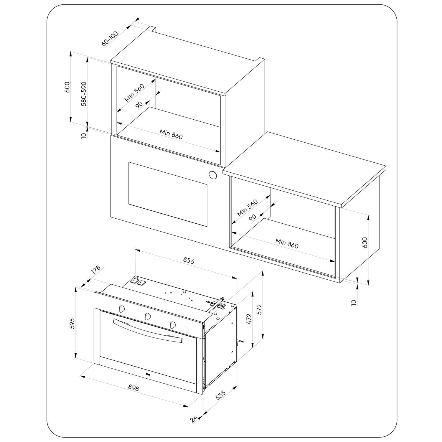 88L builtin gas oven EOG9102CAX Electrolux Arabia