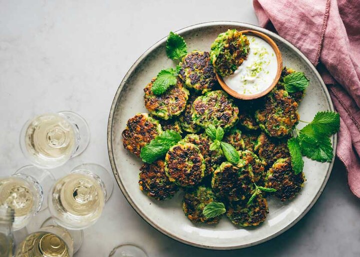 Mini Green Pea Halloumi Patties