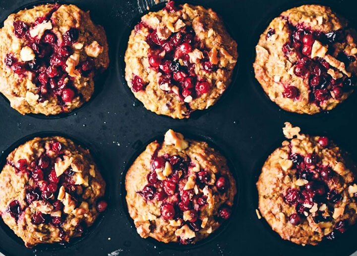 Golden Carrot Muffins with Lingonberries