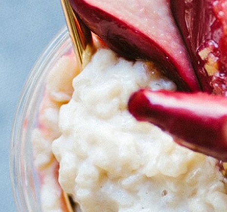 Honey and Ginger Roasted Rhubarb with Brown Sugar Rice Pudding